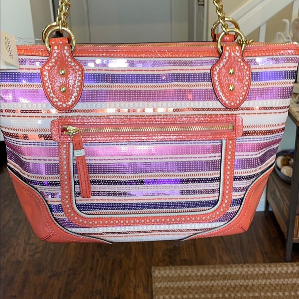 NWT Coach Pop Sequin Small Tote